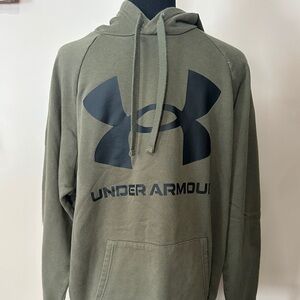 Under Armour Olive Green Logo Hoodie Size Large